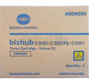 MINOLTA TONER A95W250 TNP49Y YELLOW ZA BIZHUB C3351/3851