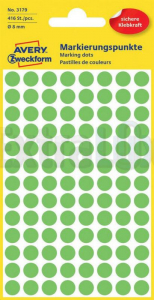 ETIKETE AVERY ZWECKFORM 3179 FI 8MM NEON SVETLO ZELENE (416 ETIKET)