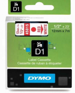 TRAK DYMO D1 12MMX7M RDEČA NA BELEM  ART.45015 S0720550