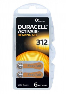 BATERIJA DURACELL ZA SLUŠNI APARAT AC312/PR41 1,45V 1/6