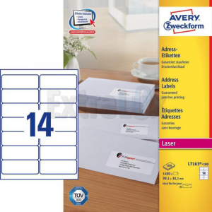 ETIKETE AVERY ZWECKFORM L7163 99,1X38,1 1/100