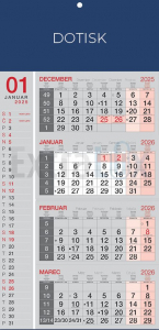 KOLEDAR ŠTIRIDELNI POSLOVNI LEPLJEN 201241 2026
