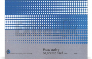 OBRAZEC 4700 POTNI NALOG ZA PREVOZ OSEB A5 KOPIRNI (4,7) EURO