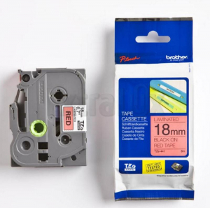 TRAK BROTHER P-TOUCH TZE-441 18MM ČRNA NA RDEČEM