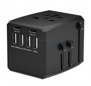 POLNILNIK POTOVALNI MICROCONNECT - EU, UK, US in AUS/NZ, 4XUSB-A, 2XUSB-C