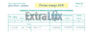 OBRAZEC 5,20 EVIDENCA NAKUP IN PRODAJA BLAGA 60L