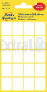 ETIKETE AVERY ZWECKFORM 3043 22X18 (120 ETIKET)