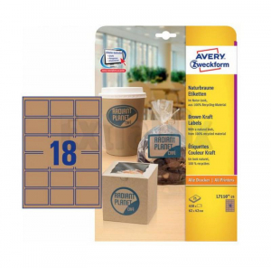 ETIKETE AVERY ZWECKFORM L7110 62X42 NARAVNO RJAVE 1/25