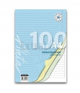 OBRAZEC 13,133 BARVNI LISTI AKTA A4 ČRTE 9MM 100/1