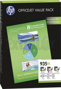 HP KOMPLET ČRNIL F6U78AE CMY ŠT.935XL + PAPIR A4 75 LISTOV