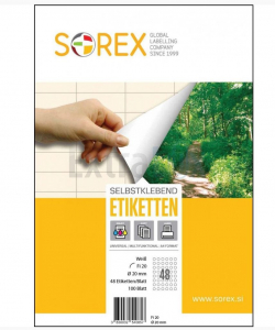 ETIKETE SOREX OKROGLE FI20 1/100