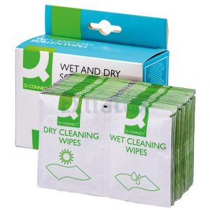 ROBČKI ČISTILNI ZA EKRAN Q-CONNECT, 20X MOKRI IN 20X SUHI, KF32148A