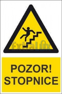NALEPKA POZOR! STOPNICE RN308 175X100MM