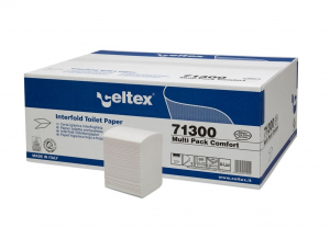 TOALETNI PAPIR DVOSLOJNI LISTIČI CELTEX 71300 BELI 11X18CM 1/9000