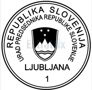 ŠTAMPILJKA TRODAT 4924 URAD PREDSEDNIKA REPUBLIKE SLOVENIJE LJUBLJANA 1, MODER ODTIS