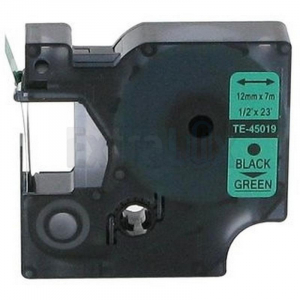 TRAK FENIX D1-45019 12MMX7M ČRNA NA ZELENEM KOMPATIBILEN (DYMO 45019 D1)