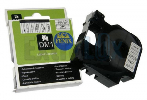 TRAK FENIX D1-45010 12MMX7M ČRNA NA PROZORNEM KOMPATIBILEN (DYMO 45010 D1)