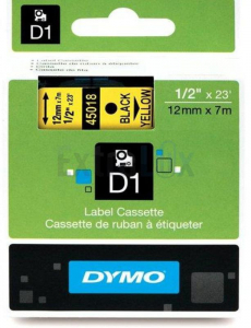 TRAK DYMO D1 12MMX7M ČRNA NA RUMENEM ART.45018 S0720580
