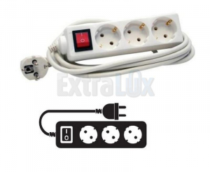 ELEKTRIČNI RAZDELILEC S STIKALOM PODALJŠEK  3VTIČ./5M SCHUKO P1325 1922130500
