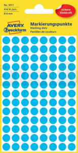 ETIKETE AVERY ZWECKFORM 3011 FI 8MM MODRE (416 ETIKET)