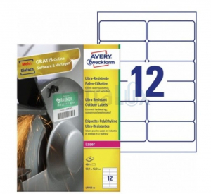 ETIKETE AVERY ZWECKFORM L7913 POLIESTER BELE ZELO ODPORNE 99,1X42,3 1/40