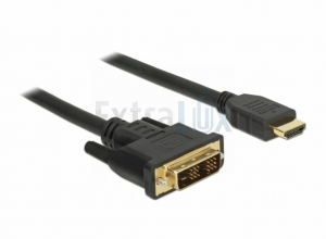 KABEL HDMI-DVI-D 18+1 1,5M DELOCK ČRN 85583