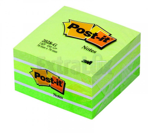 SAMOLEPILNA KOCKA POST-IT 3M 2028-G 76X76 ZELENO-BELA 450L