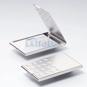 ŠKATLICA ZA VIZITKE DURABLE 95X58MM, KROMIRANA DO 20 VIZITK
