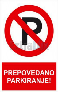 NALEPKA PREPOVEDANO PARKIRANJE RN162 300X225MM
