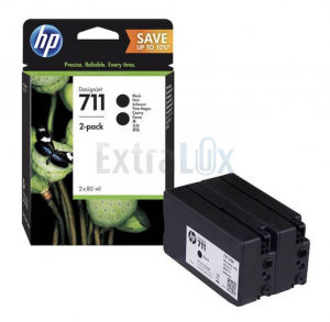 HP KOMPLET ČRNIL P2V31A ŠT.711 BLACK 2X 80ML ZA DJ T120/DJ T520