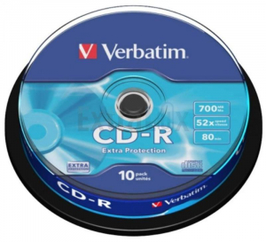 CD-R VERBATIM EXTRA PROTECTION 700MB 80MIN 52X TORTICA (43437) 1/10