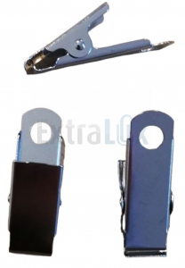 ŠČIPALKA ZA PRIPONKO KOVINSKA (KROKODILČEK) Z OKROGLO LUKNJICO