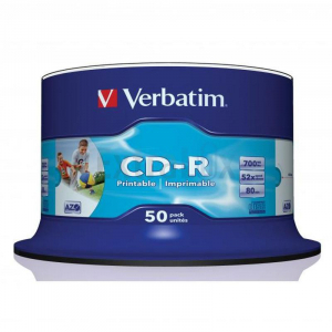 CD-R VERBATIM 700MB 80MIN 52X PRINTABLE TORTICA (43438) 1/50