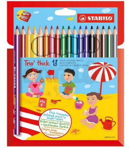 BARVICE STABILO 203/2-18 JUMBO TRIROBNE + ŠILČEK 1/18