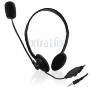 SLUŠALKE ŽIČNE Z MIKORFONOM  EWENT NAGLAVNE USB ČRNE (EW3568)