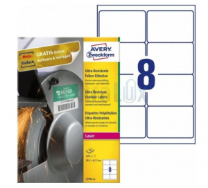 ETIKETE AVERY ZWECKFORM L7914 POLIESTER BELE ZELO ODPORNE 99,1X67,7 1/40