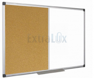 TABLA STENSKA KOMBINIRANA PLUTA/BELA 45X60 Z ALUMINJASTIM OKVIRJEM BI-OFFICE BIXA02031