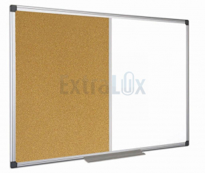 TABLA STENSKA KOMBINIRANA PLUTA/BELA 60X90 Z ALUMINJASTIM OKVIRJEM BI-OFFICE BIXA03031