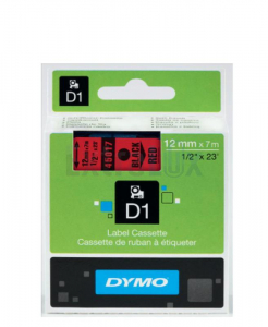 TRAK DYMO D1 12MMX7M ČRNA NA RDEČEM ART.45017 S0720570