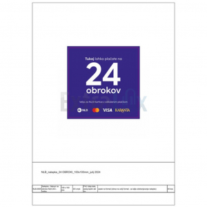 NLB-0005 NALEPKA - NAKUPI NA OBROKE NLB 24M - VELIKA 100 X 100 MM