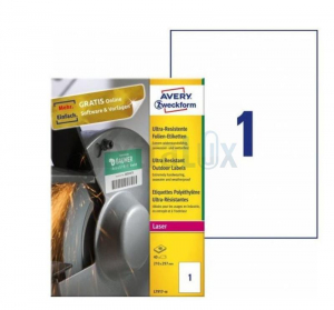 ETIKETE AVERY ZWECKFORM L7917 POLIESTER BELE ZELO ODPORNE 210X297 1/40
