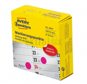 ETIKETE AVERY ZWECKFORM 3854 FI 19MM NA KOLUTU ROZA 1/250