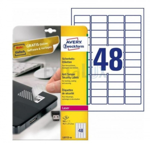 ETIKETE AVERY ZWECKFORM L6113 45,7X21,2 ANTI TAMPER 1/20