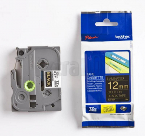 TRAK BROTHER P-TOUCH TZE-334 12MM ZLATA NA ČRNEM