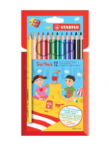 BARVICE STABILO 203/2-12 JUMBO TRIROBNE + ŠILČEK 1/12