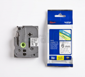 TRAK BROTHER P-TOUCH TZE-111 6MM ČRNA NA PROZORNEM