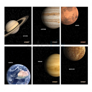 ZVEZEK STREET A4 MP ČRTE Z ROBOM 54L PLANETS SORTIRANO