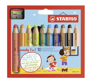BARVICE STABILO 880/10-2 JUMBO 10MM WOODY 3V1 + ŠILČEK 1/10