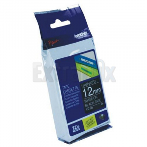 TRAK BROTHER P-TOUCH TZE-335 12MM/8M BELA NA ČRNEM