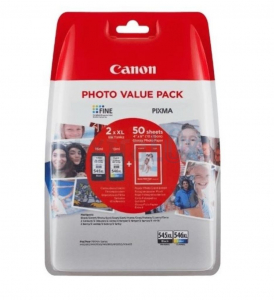 CANON KOMPLET ČRNIL PG-545XL + CL-546XL + FOTO PAPIR GP-501 (8286B006AA)